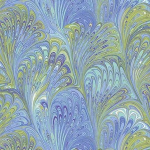 Pale Blue Swirl Fan by Benartex Premium Quilting Cotton Fabric by the Yard Continuous Cuts