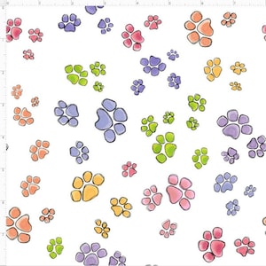 Pastel Paws by Loralie Harris for Loralie Designs Fabric cotton fabric