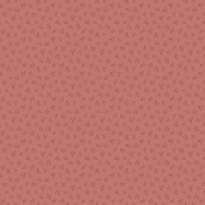 May include: A repeating pattern of small, stylized floral motifs in a muted, dusty rose color. The design features tiny, delicate flowers and leaves arranged in a dense, all-over print, creating a textured appearance. This pattern is suitable for fabric or wallpaper.