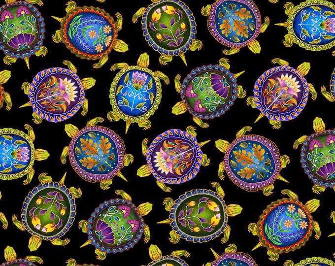 Native Pattern Turtle Tossed Black Turtles From the Indigenous Turtles Collection by ...