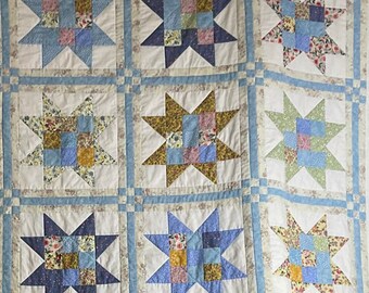 Édredon fait maison patchwork étoiles queen sur commande