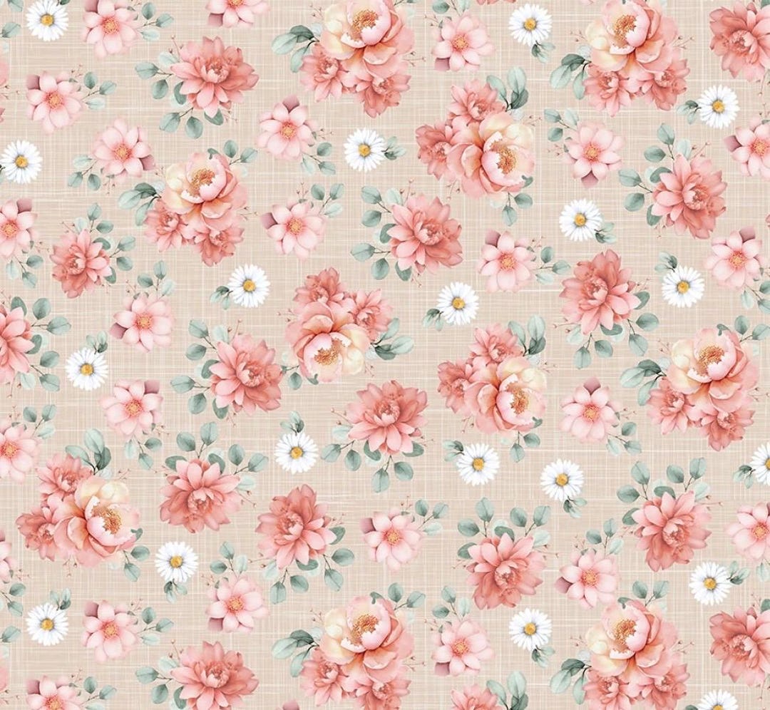 Straw Floral Bouquet by Timeless Treasure Cotton Til the Cows Come Home ...
