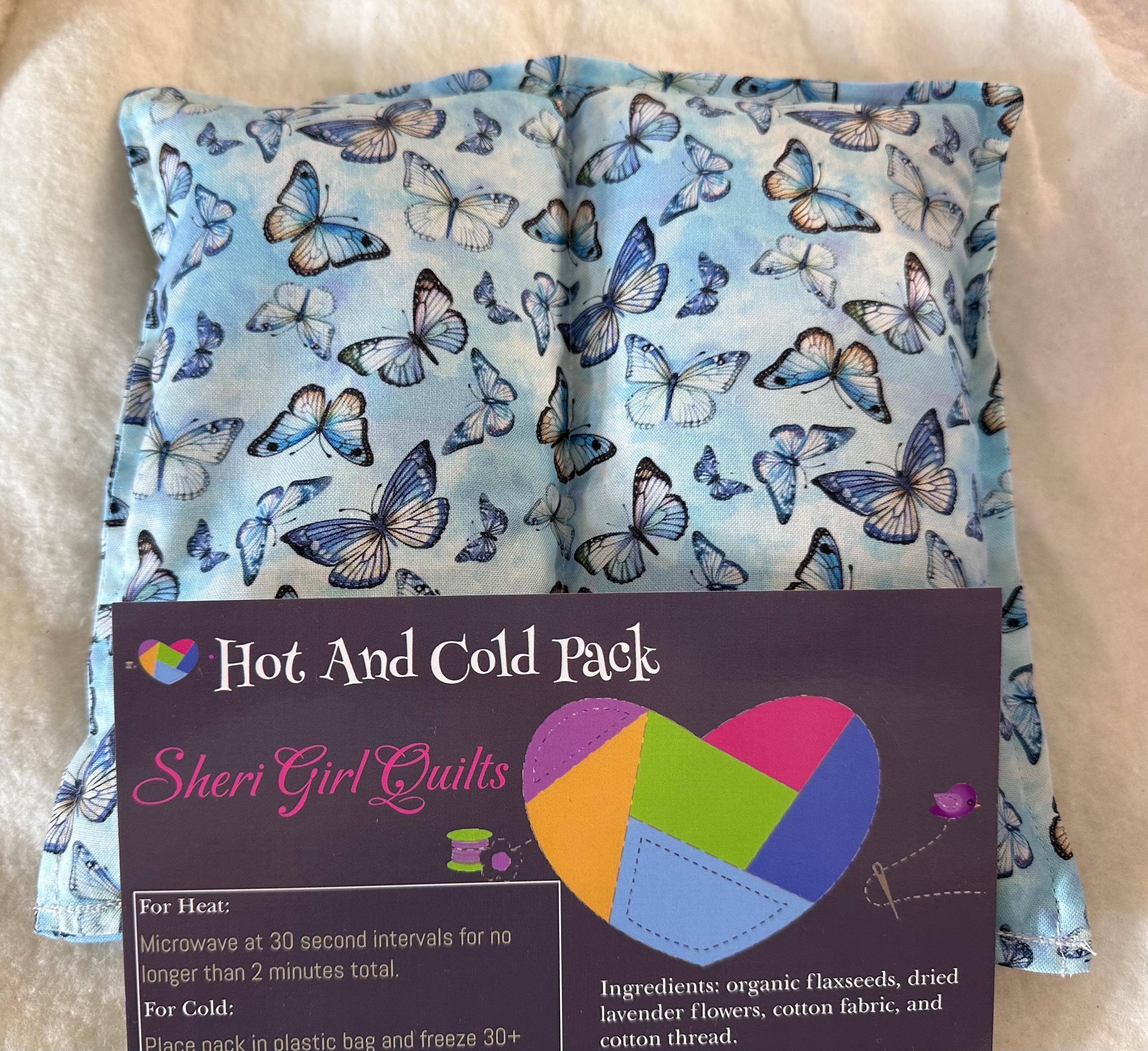 Flaxseed and Lavender Hot and Cold Pack All Natural Flaxseed and Dried Lavender Flowers Wrapped In 100% Cotton Fabric and Cotton Thread