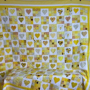 King Size Heart and Nine Patch Custom Quilt