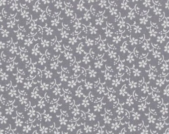 Gray Vintage Look 1800s Calico Premium Cotton Fabric by the Yard
