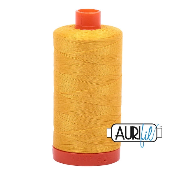 Aurifil Thread 2135 Yellow 50wt 100% Cotton Large Spool MAKO cotton 1422 yards Italian thread