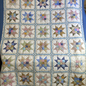 Homemade Patchwork Stars Queen Size Quilt Custom Order