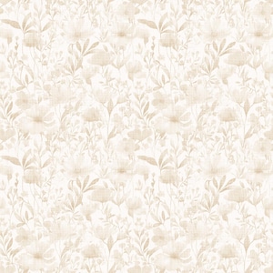 Grace and Charm by QT Fabric Light Tan and Cream Florals Old Fashioned Look Print Quilting Cotton Premium Fabric Continuously Cut