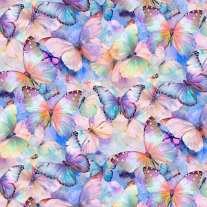 Multi Packed Butterflies by Timeless Treasures Fabrics Flutter Collection Premium Cotton Fabrics by the yard /multicolored/ continuous cut