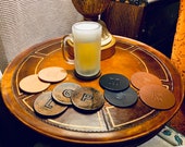 Personalized Leather Coasters - monogram - gift for him - gift for her - groomsmen gift - wedding gift - Man Cave