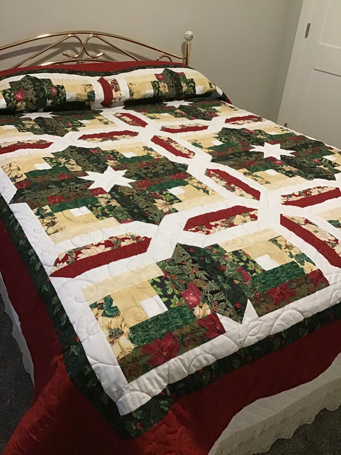 Christmas Quilt - Etsy