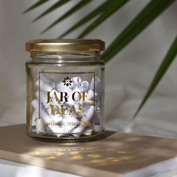 Jar of Duas | A Year of Islamic Reminders | Gift For Friendship Wedding Birthday Graduation Muslim Eid