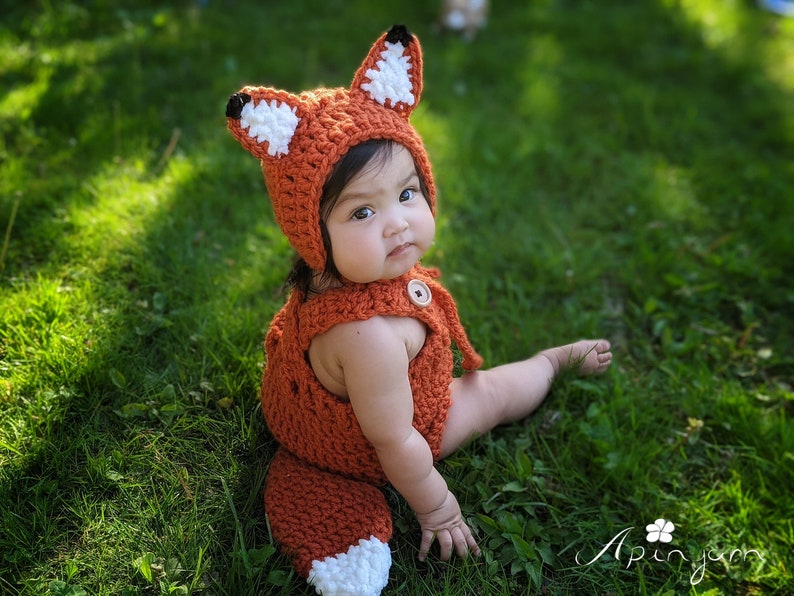 Crochet Baby Outfit Baby Fox Outfit Baby Fox Costume Baby boygirl Costume Baby Fox Photo prop,Baby Shower Gift First Halloween Costume