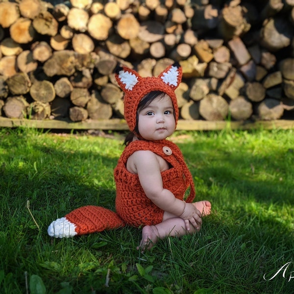 Baby Fox Costume, Baby Fox Outfit, First Halloween Costume, Crochet Baby Outfit, Baby boy/girl Costume, Baby Fox Photo prop,Baby Shower Gift