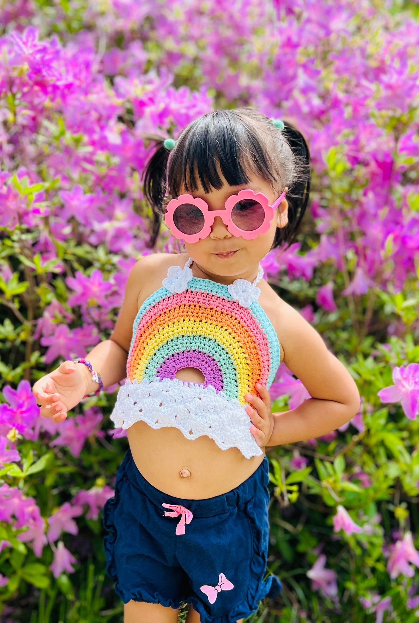Crochet Rainbow Halter Top PATTERN: Newborn to 10 Year Old (PDF Pattern)