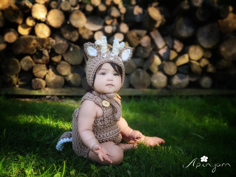 Baby Deer Costume Baby Deer Outfitfirst Halloween Etsy