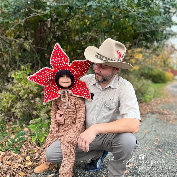 Crochet Pattern Demogorgon Headpiece, Crochet Halloween Pattern, Crochet Bonnet, Crochet Hat Pattern, PDF