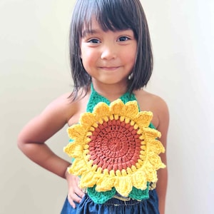 Crochet Sunflower Top Pattern: Baby, Toddler & Child Sizes (PDF Pattern)