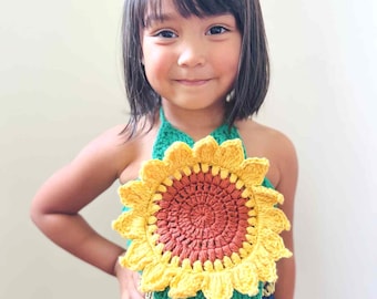 PATTERN: Crochet Sunflower Top,  Baby, Toddler & Child Sizes, PDF File, Digital Download