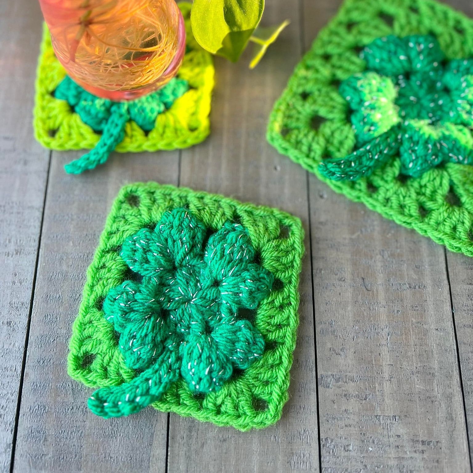34 Fun Crochet Clover Patterns Perfect for St. Patrick’s Day 31 Pattern: Crochet Four Leaf Clover Granny Square