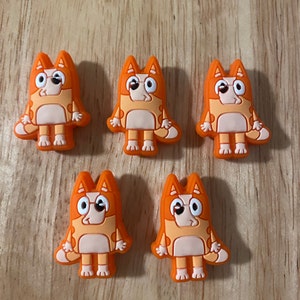Orange Dog ~ 3 / 5 /10 Silicone Focal / Accent /Feature Beads ~ Free Postage