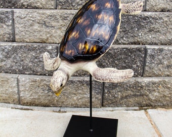Turtle Statue Home Decor Figurine, Sea Turtle Figurine, Turtle Decor, Sea Turtle Decor, Beach Home, Beach Decor, Ocean Decor Hand Painted