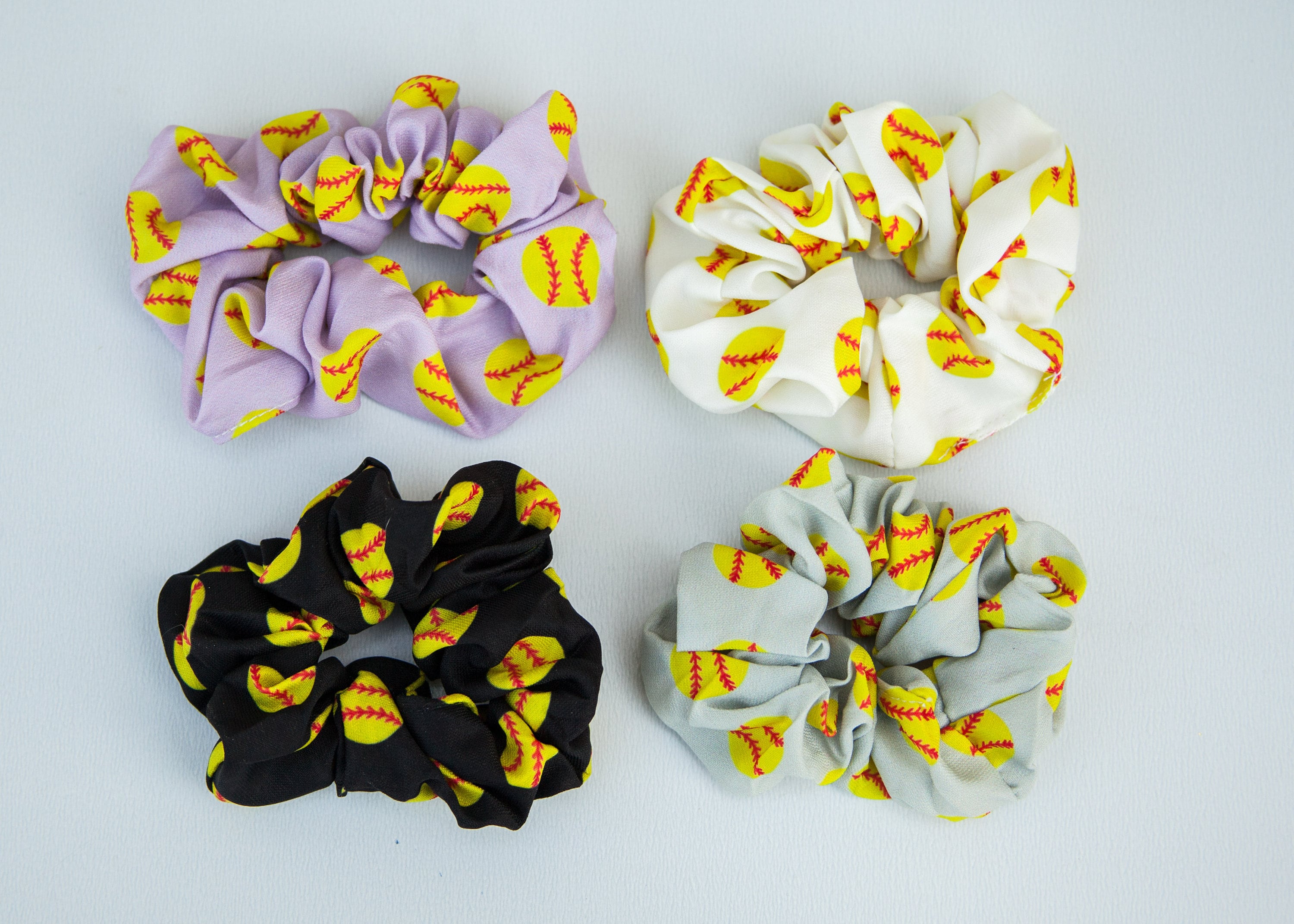 SOFTBALL Scrunchies Hair Ties 4 Pack Hair Accessories Etsy
