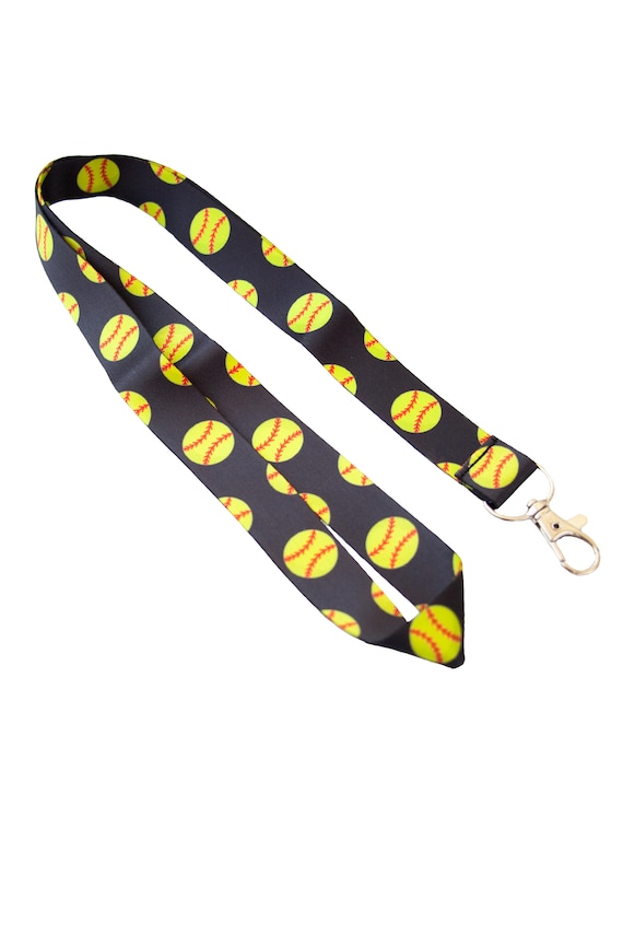 Softball Lanyards ID Wallet Badge Key Holder Keychain Cotton Kids