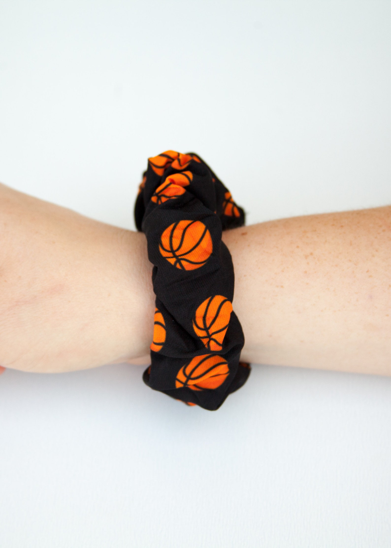 BASKETBALL Scrunchies, Hair Ties, 4 Pack, Hair Accessories, Gentle Hair
