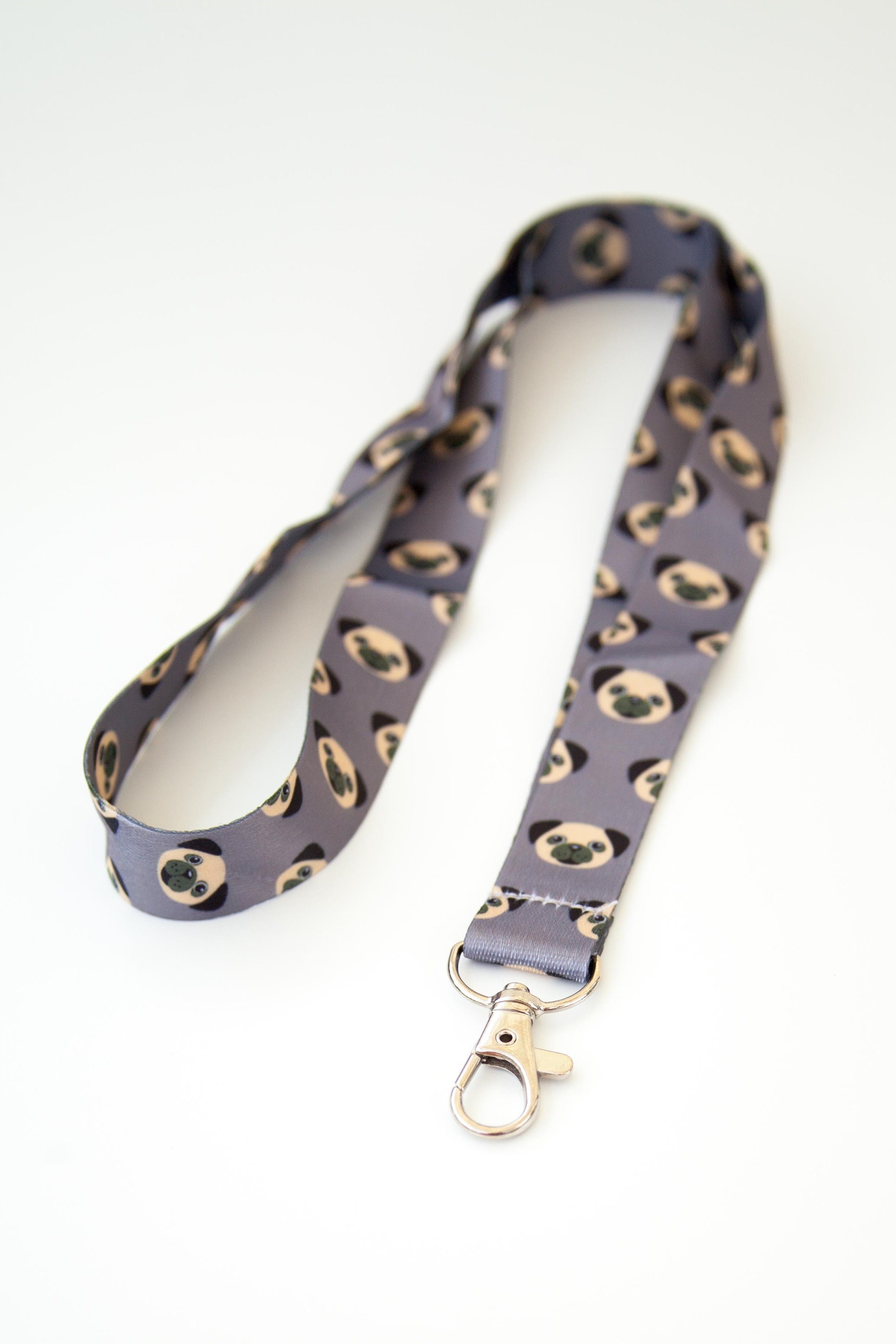 Pug Dog Lanyards ID Wallet Badge Key Holder Keychain Cotton