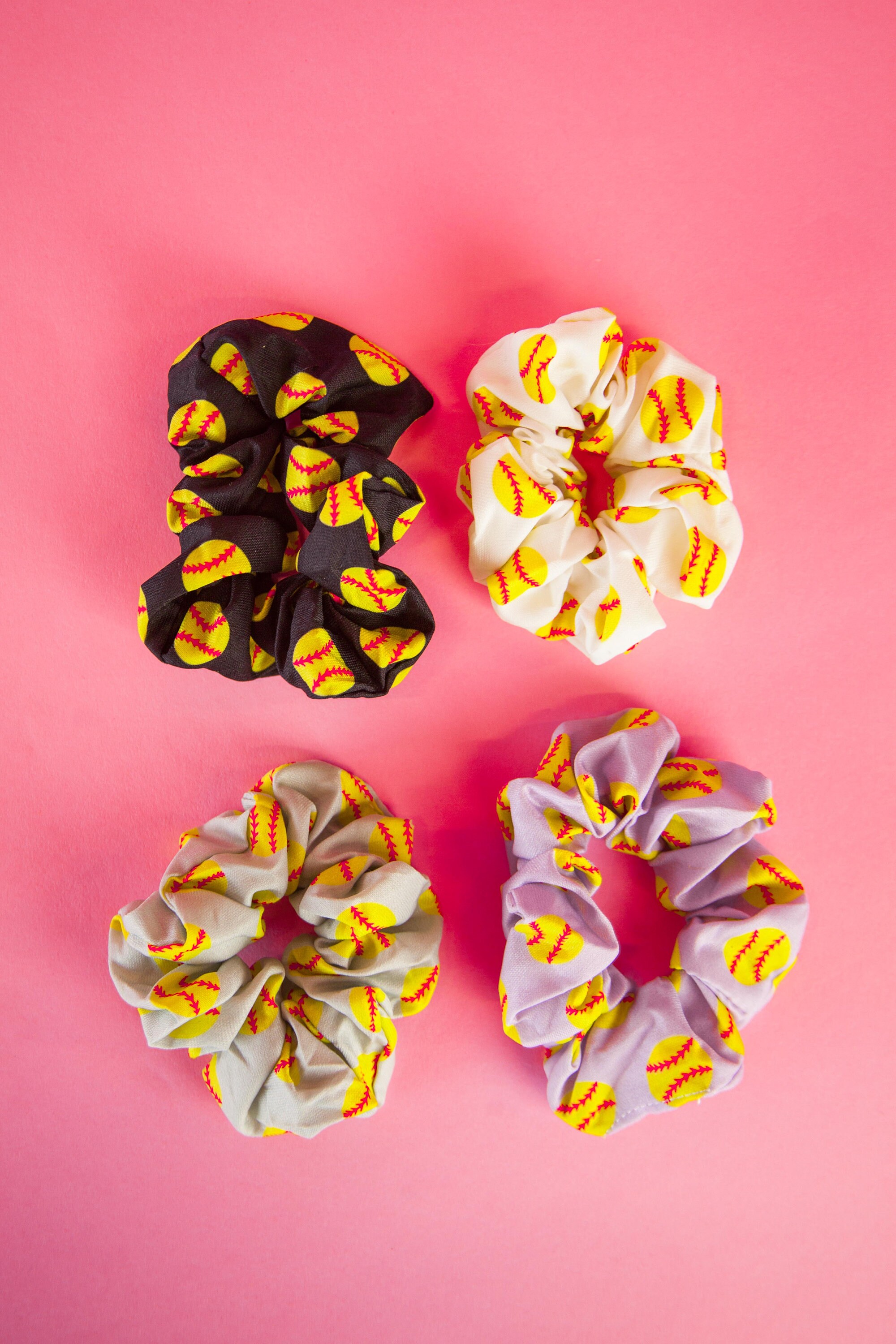 SOFTBALL Scrunchies Hair Ties 4 Pack Hair Accessories Etsy