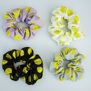 TENNIS Scrunchies, Hair Ties, Hair Accessories, Gentle Hair Elastic, Girls Sports, Stocking Stuffer, Team Gift, Coach Gift