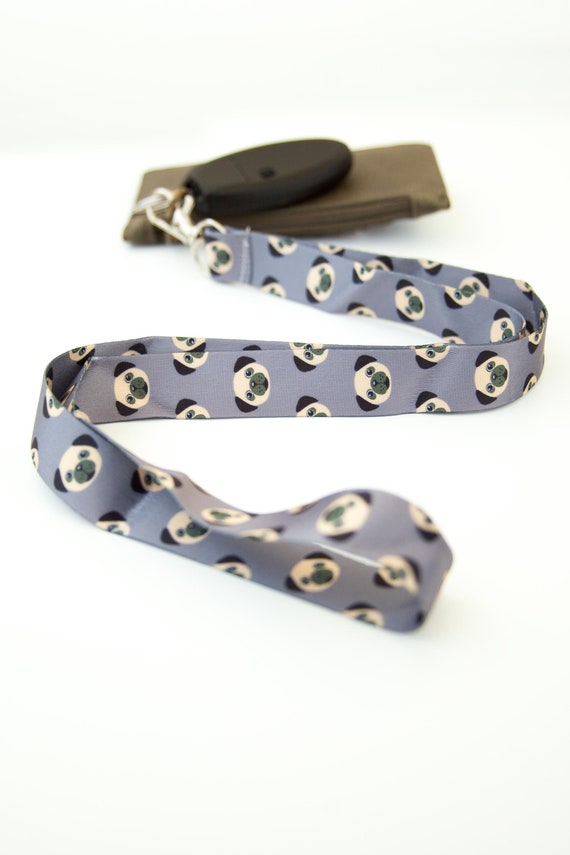 Pug Dog Lanyards ID Wallet Badge Key Holder Keychain Cotton