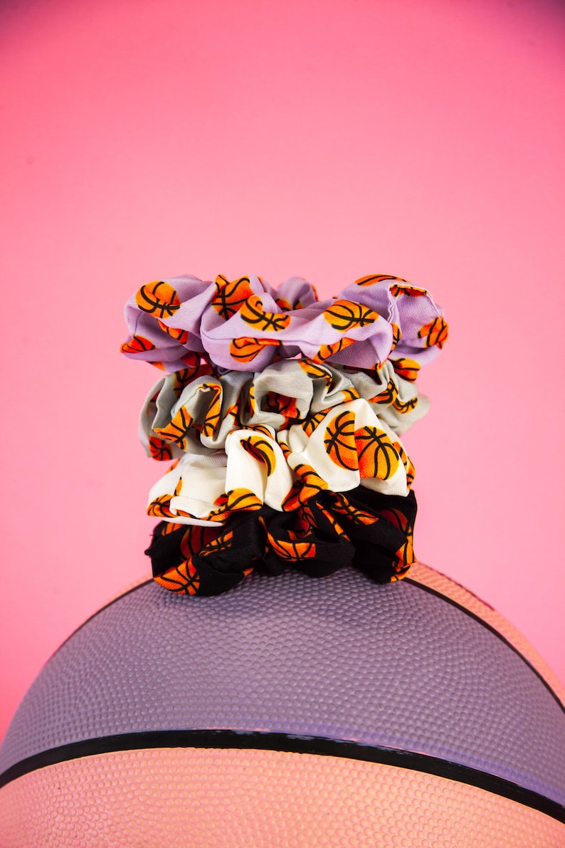BASKETBALL Scrunchies Hair Ties 4 Pack Hair Accessories Etsy