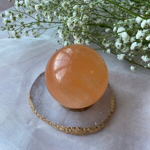 Orange Selenite Ball - Selenite Sphere - Crystal Gemstone Ball