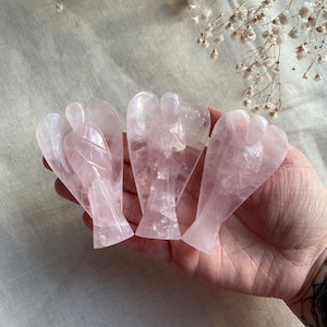 Christmas Gift - Rose Quartz Guardian Angel - Angel Figurine - Home Altar Angel - Support Gift