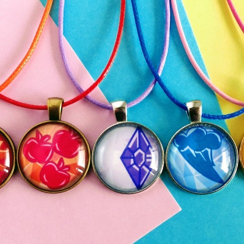 My Little Pony Necklace Equestria Girls Geodes 1 Inch Round | Etsy