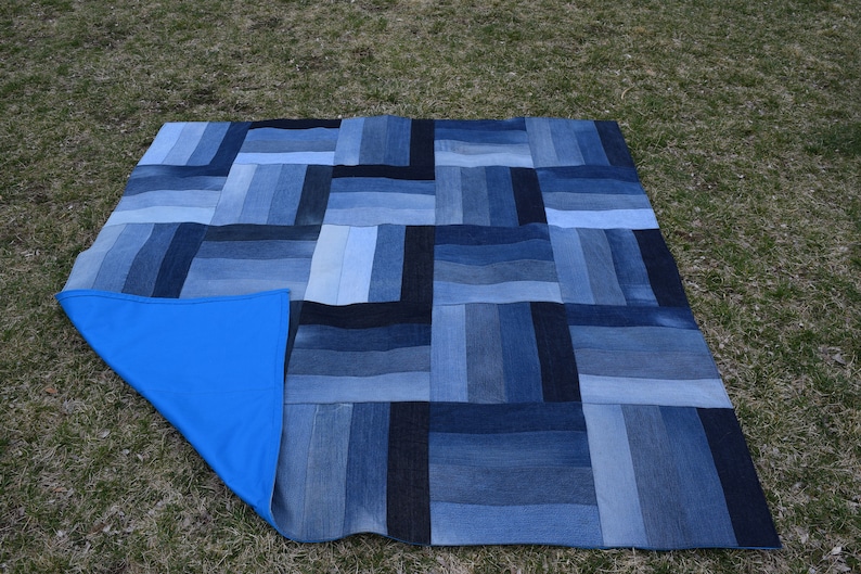 Upcycled Denim Waterproof Picnic Blanket PATTERN digital Pattern Only