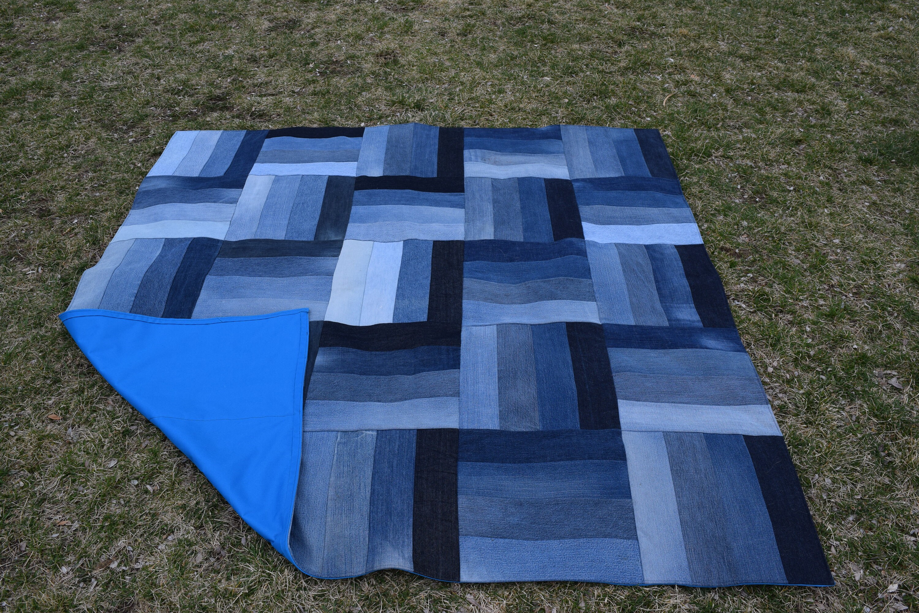 Upcycled Denim Waterproof Picnic Blanket PATTERN digital Pattern Only
