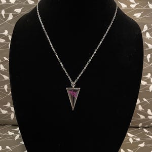 Pressed Flower Silver Resin Necklace