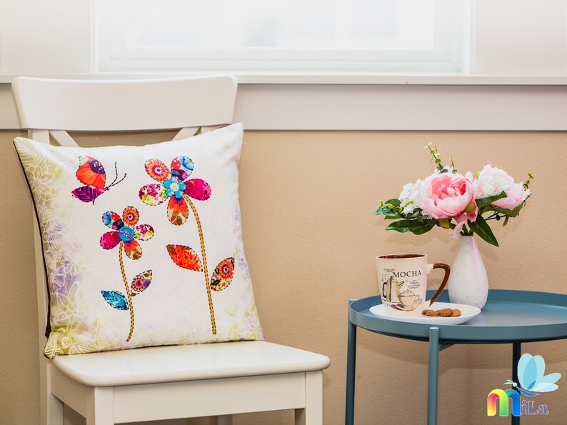 Flowers Pillow Cover Kids Pillow Cover Colorful Pillow Etsy