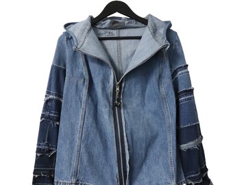 Denim Hoodie - Etsy