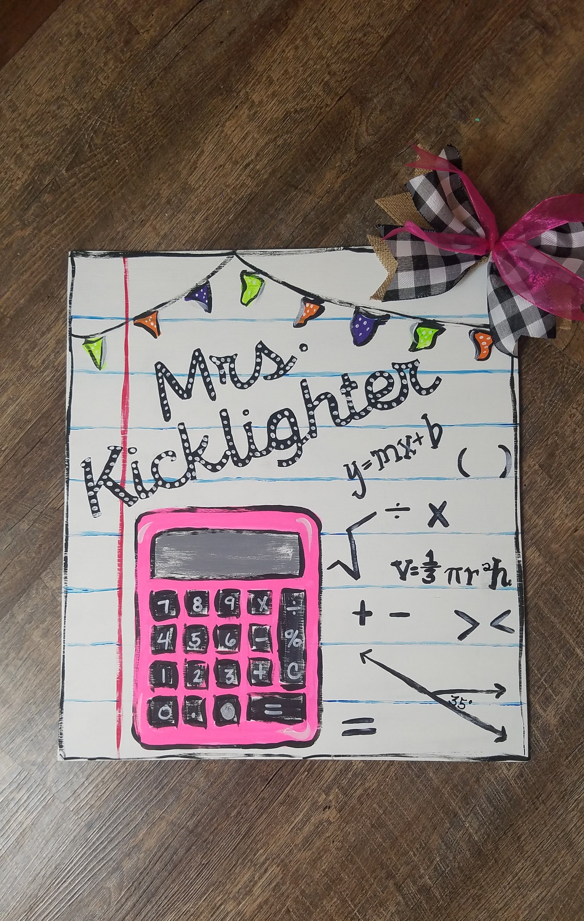 Math Teacher Calculator Door Hanger for the math teacher math Etsy