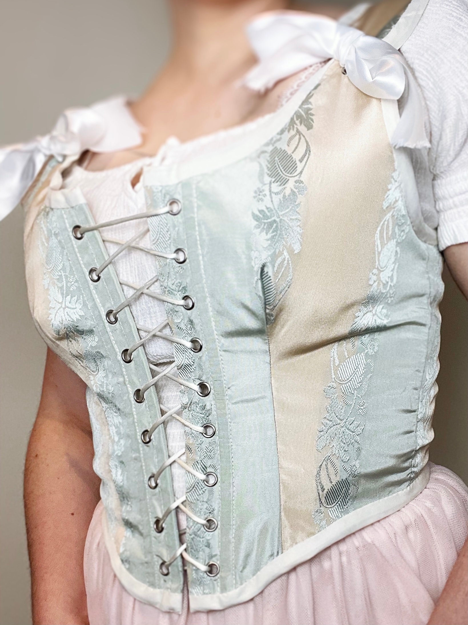 Blue and White Corset Top Etsy