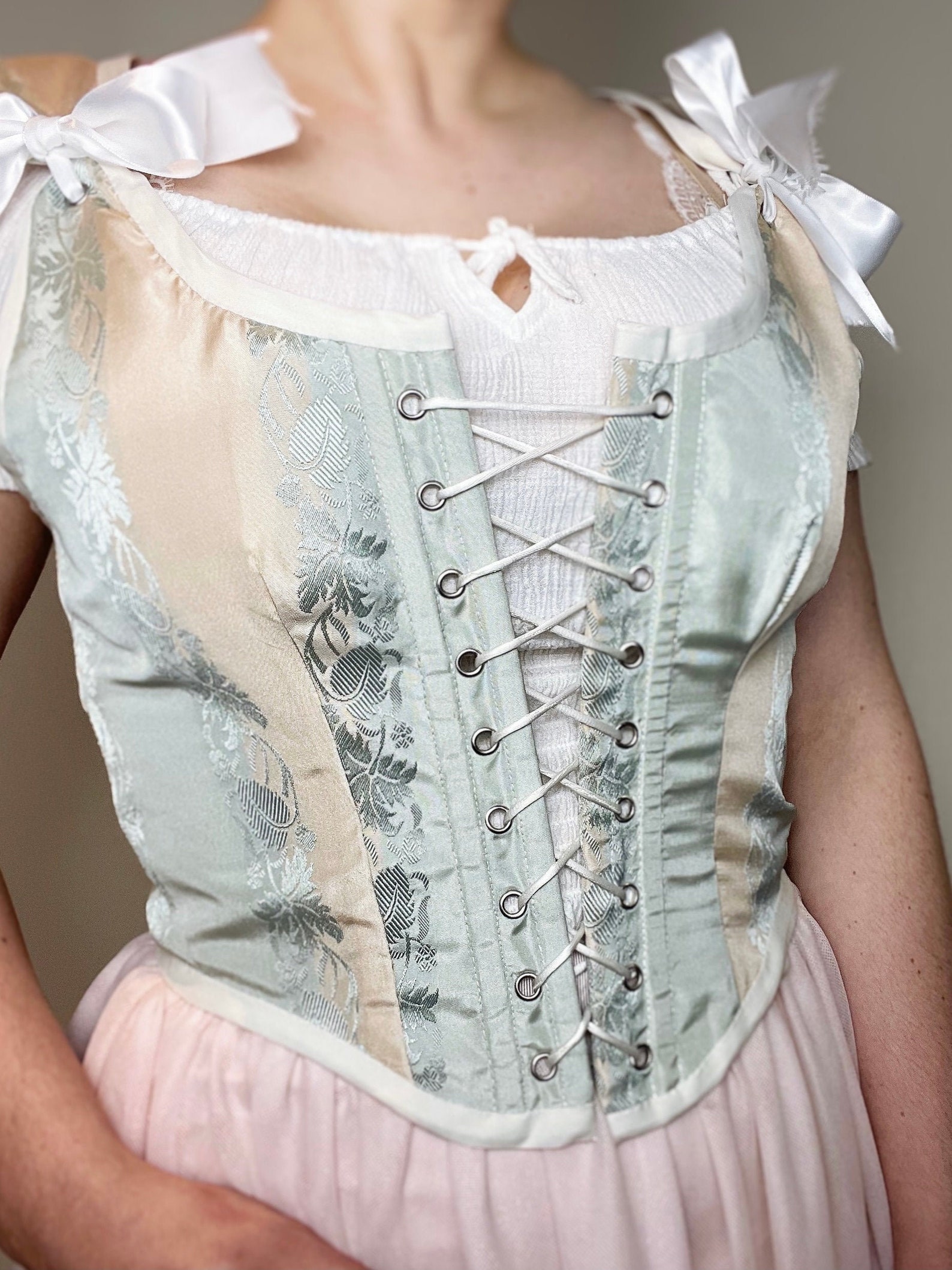 Blue and White Corset Top Etsy