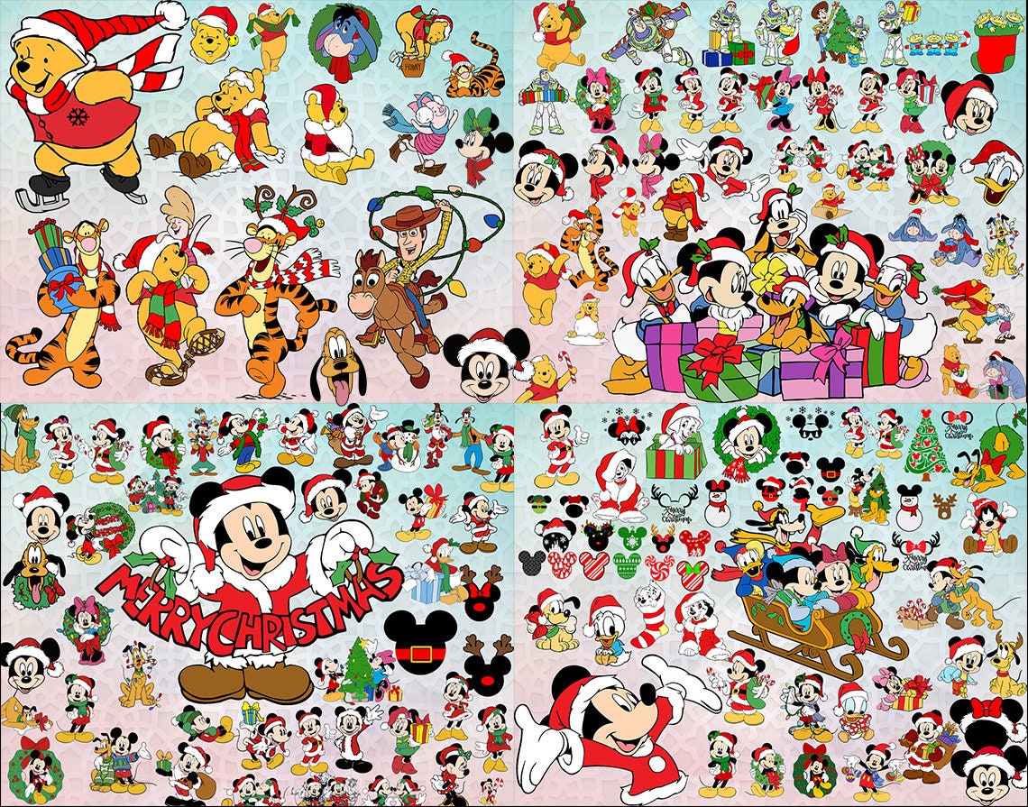Christmas cartoon svg Bundle, Christmas Mickey Clipart Bundle, toy xmas story, Cricut cut file, Mickey Christmas Clipart, Mouse head xms