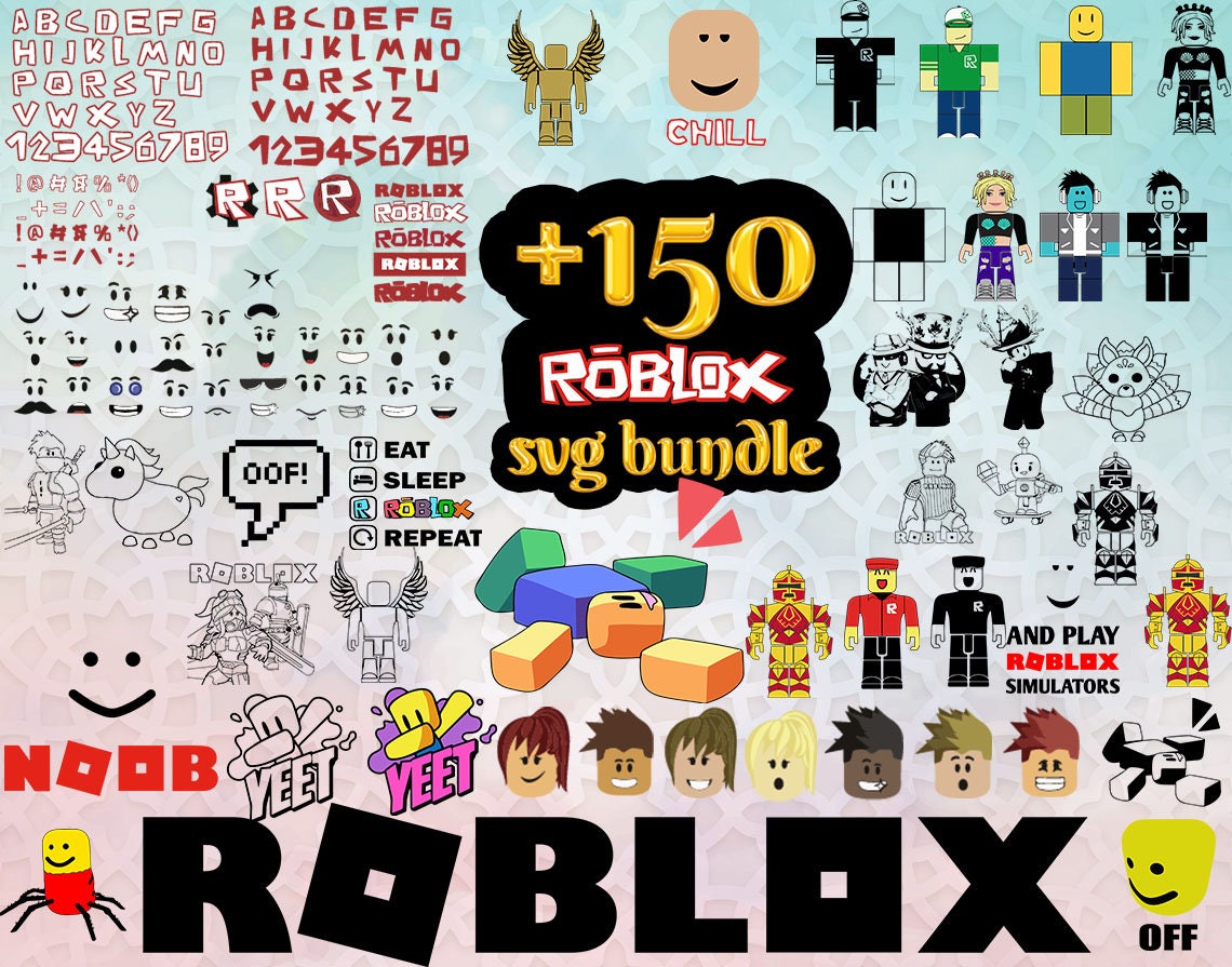 Roblox Bundle Svg, Roblox Face Svg, Roblox Character Svg, Roblox Cartoon  Svg, Png Dxf Eps File