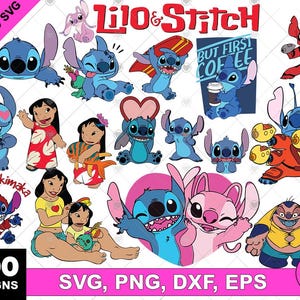 Lilo & Stitch SVG Bundle | 200 Cute Layered Svg Png Dxf Designs | Disney Inspired Clipart for Cricut Sublimation Crafts