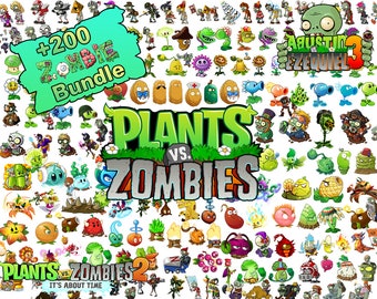 Plant and Zombie Clipart, Plants vs Zombies png, Plants Vs Zombies Heros,  Plants vs Zombies, Instant Download, +200 Plant and Zombie bundle