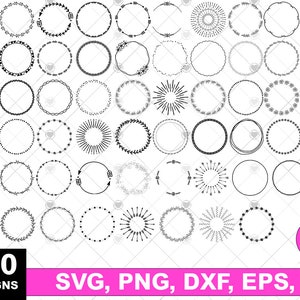 Krans SVG bundel, krans monogram SVG, cirkel SVG bundel, bloemenkrans SVG, hart lauwerkrans SVG, bruiloft krans SVG,
